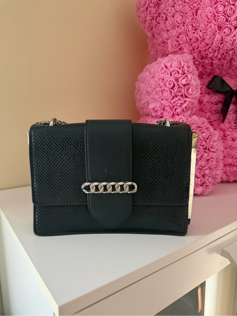Topshop Black Chain-Detail Crossbody Bag
